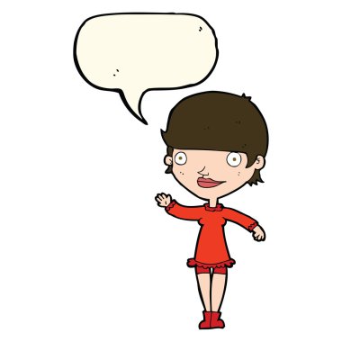 konuşma balonu kadınla sallayarak çizgi film