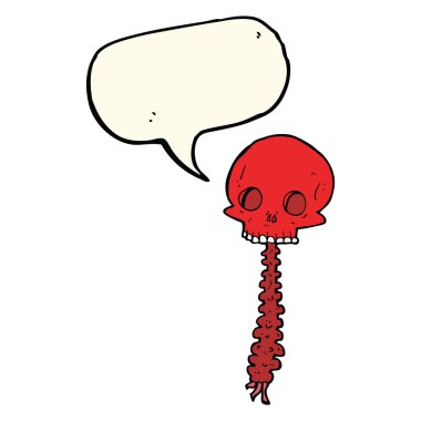 Konuşma baloncuklu ürkütücü karikatür.