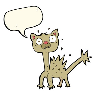 çizgi film korkmuş kedi konuşma baloncuğu