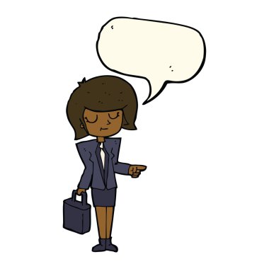 karikatür işkadını konuşma balonunu işaret ediyor