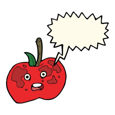 karikatür apple ile konuşma balonu