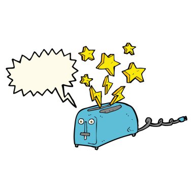 tost makinesiyle konuşma balonu kıvılcım çizgi film