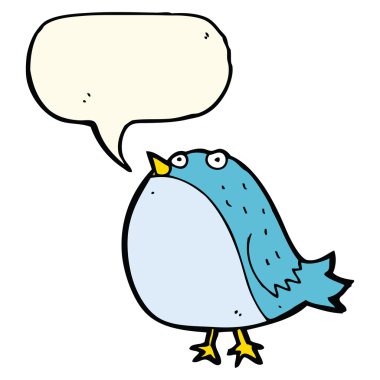 çizgi film şişman kuş ile konuşma balonu