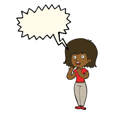 çizgi film şok kadınla konuşma balonu