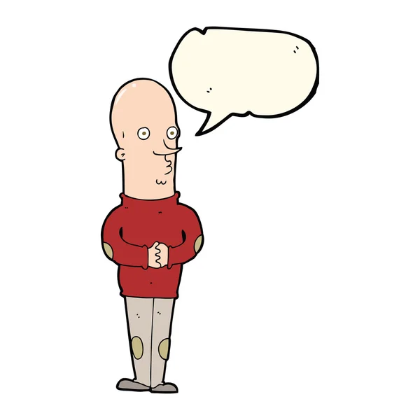 Komik komik kel adam konuşma baloncuğu ile — Stok Vektör