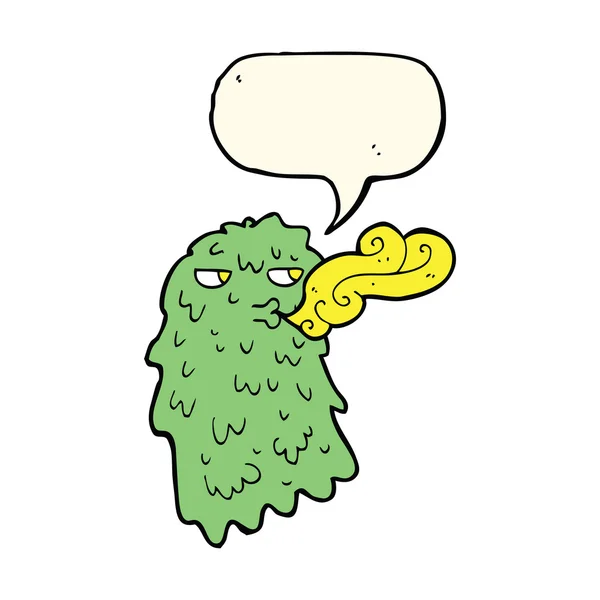 Dibujos animados fantasma burdo con burbuja de habla — Archivo Imágenes Vectoriales