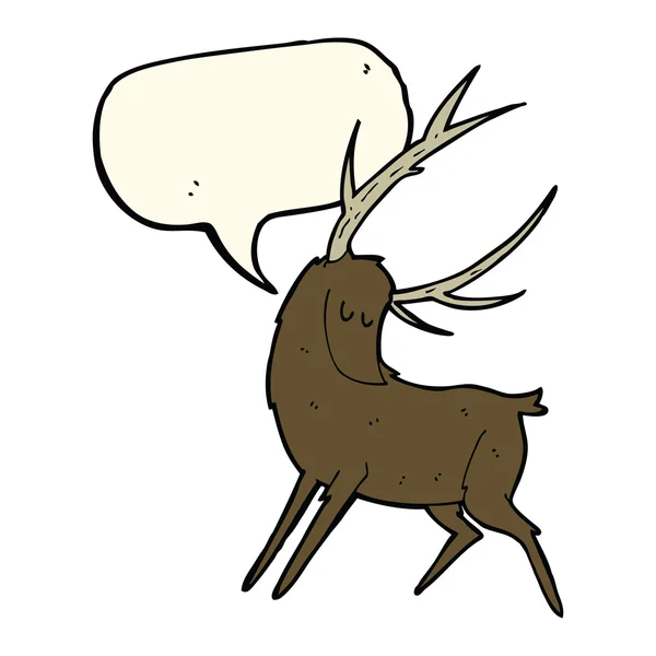 Cerf de dessin animé avec bulle de parole — Image vectorielle