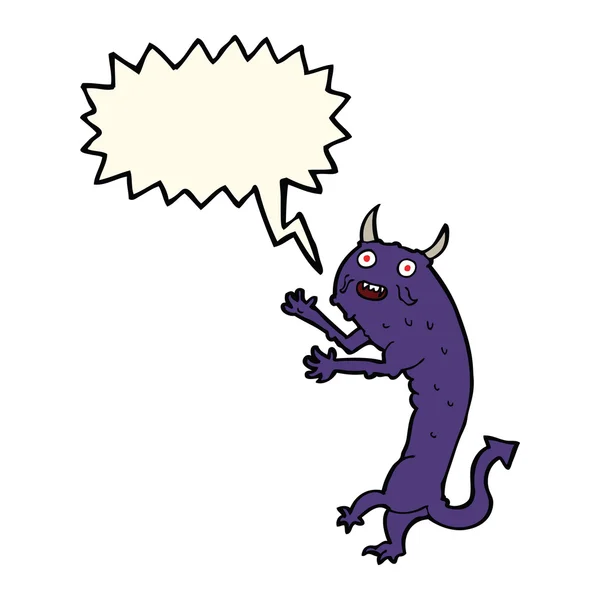 Cartoon duivel met spraakzeepbel — Stockvector