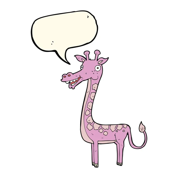 Cartoon giraffe met spraakbel — Stockvector