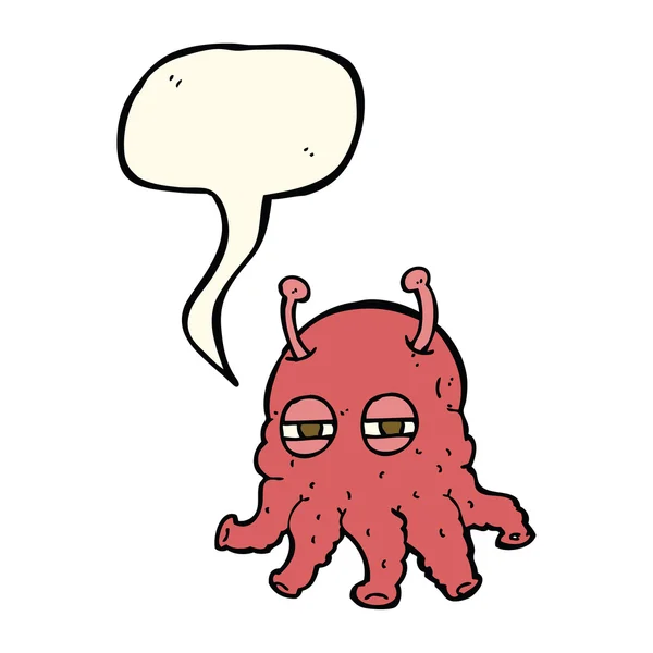 cartoon alien face with speech bubble