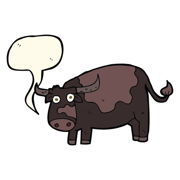 Cartoon cow with speech bubble — Stock Vector