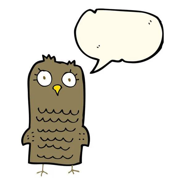 Cartoon owl with speech bubble — Stock Vector