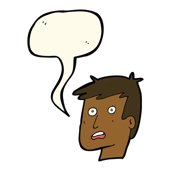 Cartoon ongelukkige gezicht met spraakbel — Stockvector