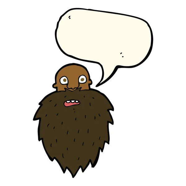 भाषण बुलबुला के साथ कार्टून दाढ़ीदार आदमी — स्टॉक वेक्टर
