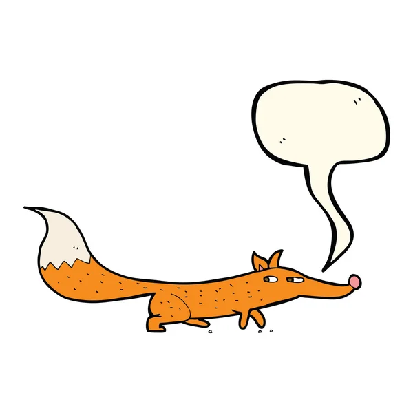 Cartoon weinig fox met tekstballon — Stockvector