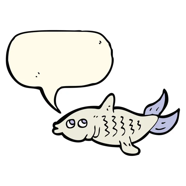 Cartoon fish with speech bubble — Stock Vector