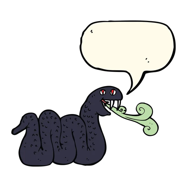 Cartoon snake with speech bubble — Stock Vector