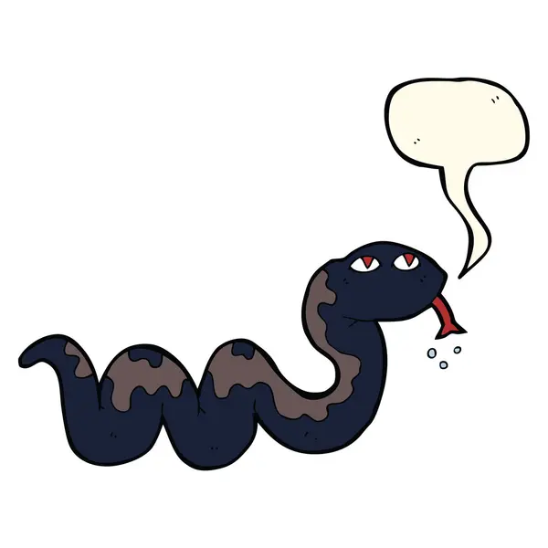 Serpent de dessin animé avec bulle de parole — Image vectorielle