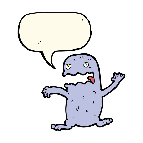 Dibujos animados rana divertida con burbuja de habla — Archivo Imágenes Vectoriales