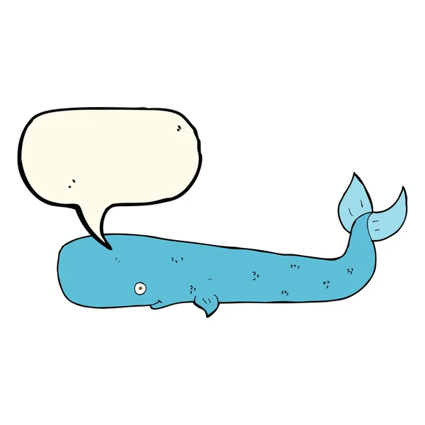 Cartoon whale with speech bubble — Stock Vector