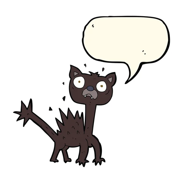 Cartoon scared cat with speech bubble — Stock Vector