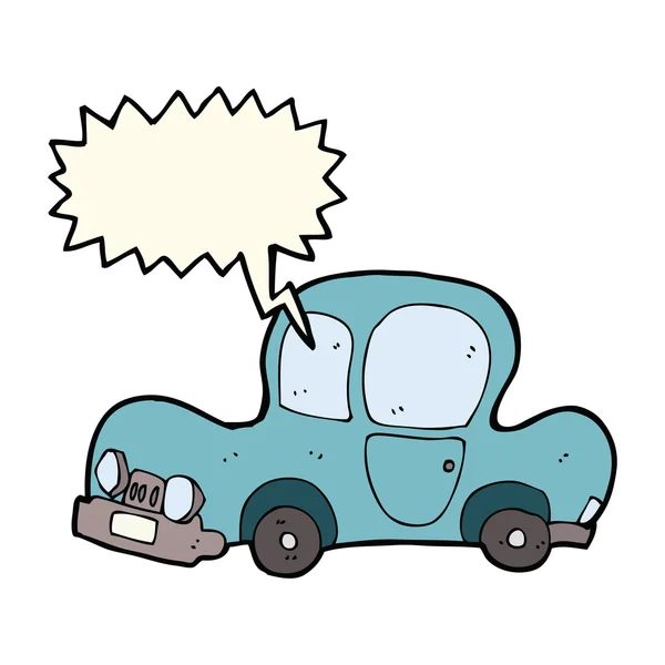 Voiture de dessin animé avec bulle de parole — Image vectorielle