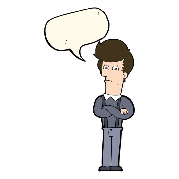 Desenhos animados irritado homem com bolha de fala — Vetor de Stock