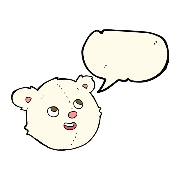 Cara de oso polar de dibujos animados con burbuja de habla — Archivo Imágenes Vectoriales