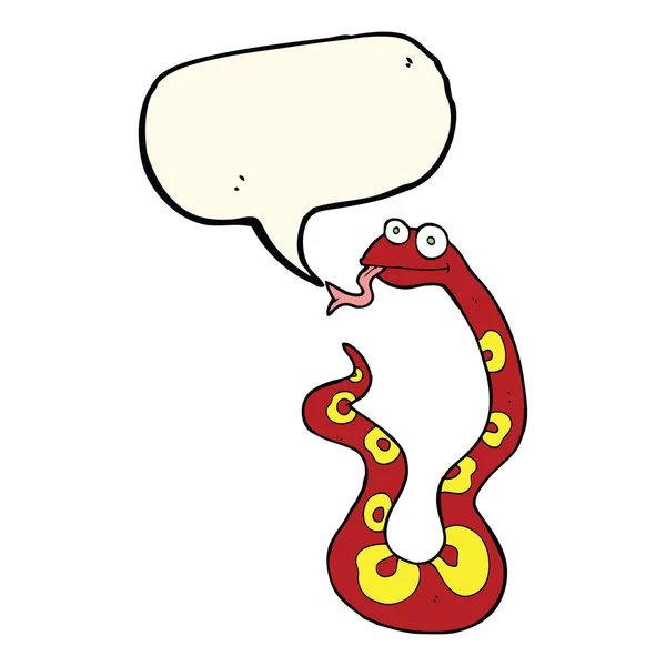 Serpent de dessin animé avec bulle de parole — Image vectorielle