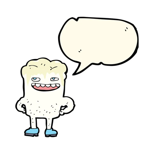 Γελοιογραφία κακών δόντι με το συννεφάκι λόγου — Διανυσματικό Αρχείο