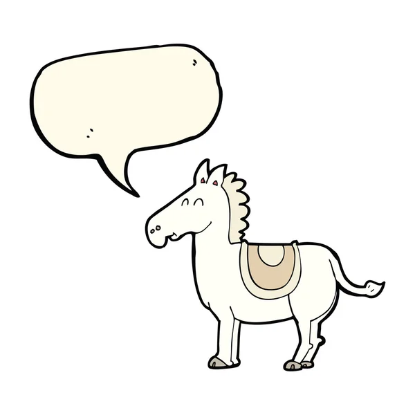 Kartun keledai dengan gelembung ucapan - Stok Vektor