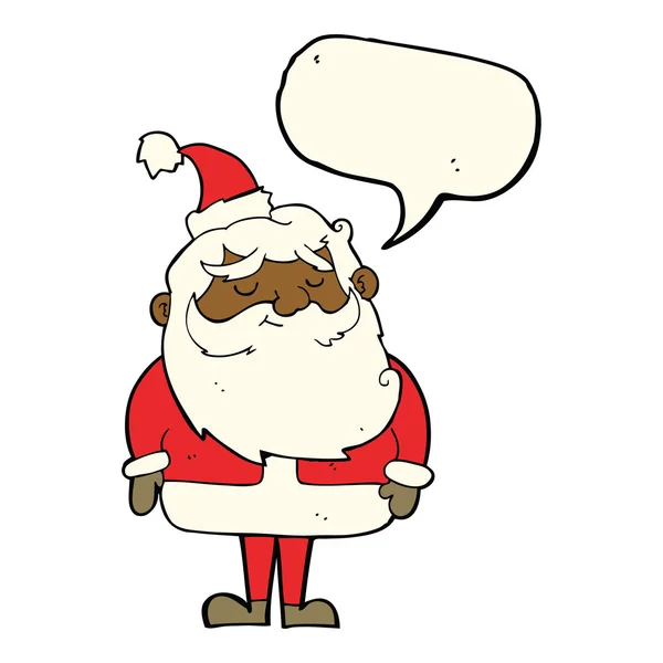 Cartoon santa claus with speech bubble — Stock Vector