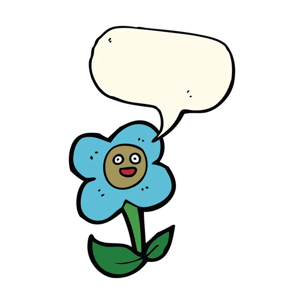 Yüzü konuşma baloncuğu olan karikatür çiçeği — Stok Vektör