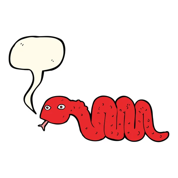 Смешная мультяшная змея с пузырьком речи — стоковый вектор