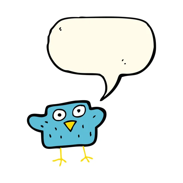 Мультяшная птица с пузырьком речи — стоковый вектор