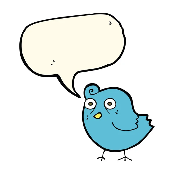 Rolig tecknad fågel med tal bubbla — Stock vektor