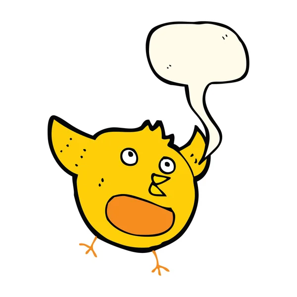Kreskówki szczęśliwy ptak z bańki mowy — Wektor stockowy