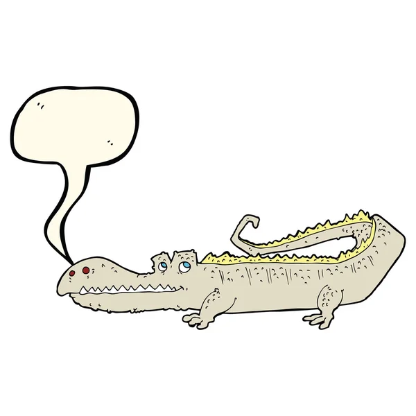 Karikatur-Krokodil mit Sprechblase — Stockvektor