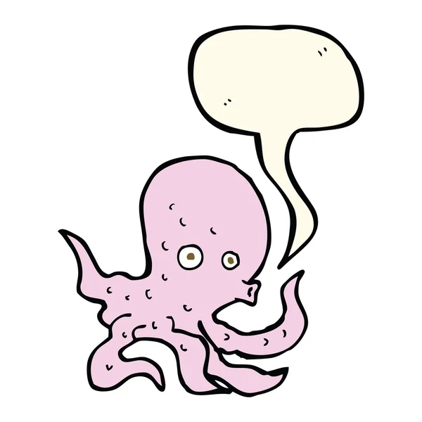 Cartoon octopus met spraakbel — Stockvector