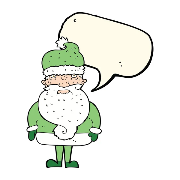 Dessin animé santa claus avec bulle de parole — Image vectorielle