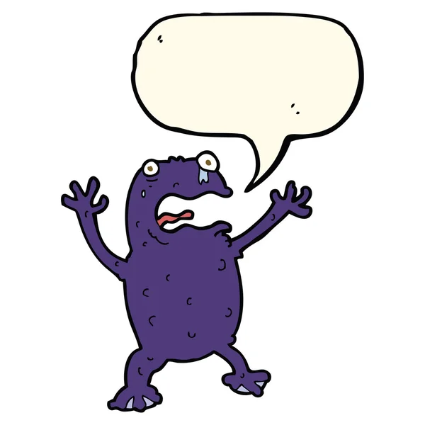 Dessin animé grenouille venimeuse avec bulle vocale — Image vectorielle