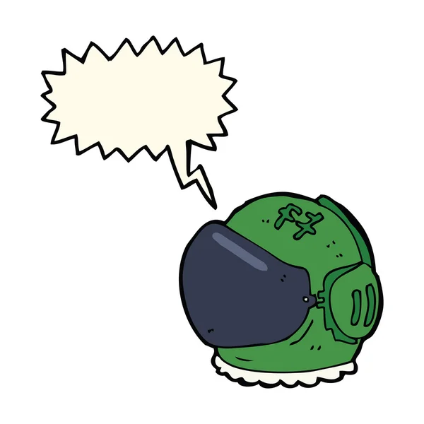 带有语音气泡的卡通宇航员头盔 — 图库矢量图片