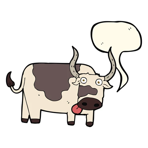 Cartoon bull with speech bubble — Stock Vector