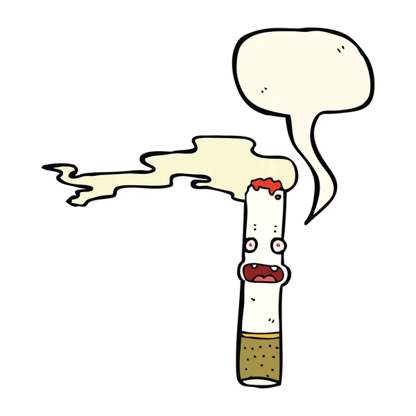 Cigarro dos desenhos animados com bolha de fala — Vetor de Stock