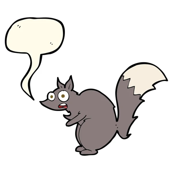Engraçado assustado esquilo desenhos animados com bolha de fala — Vetor de Stock