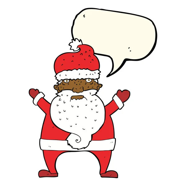Мультяшний потворний Санта Клаус з бульбашкою мовлення — стоковий вектор