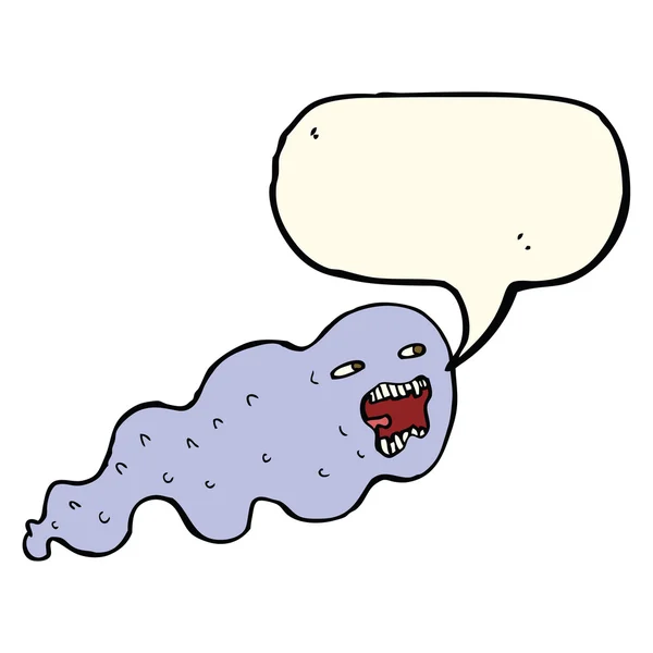 Fantasma de dibujos animados con burbuja de habla — Vector de stock