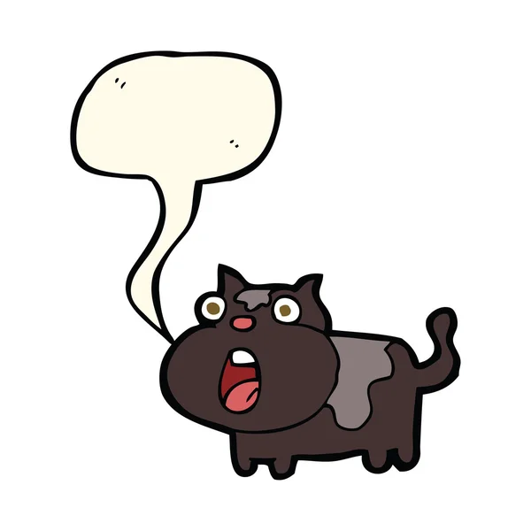 Dibujos animados sorprendido gato con el habla burbuja — Vector de stock