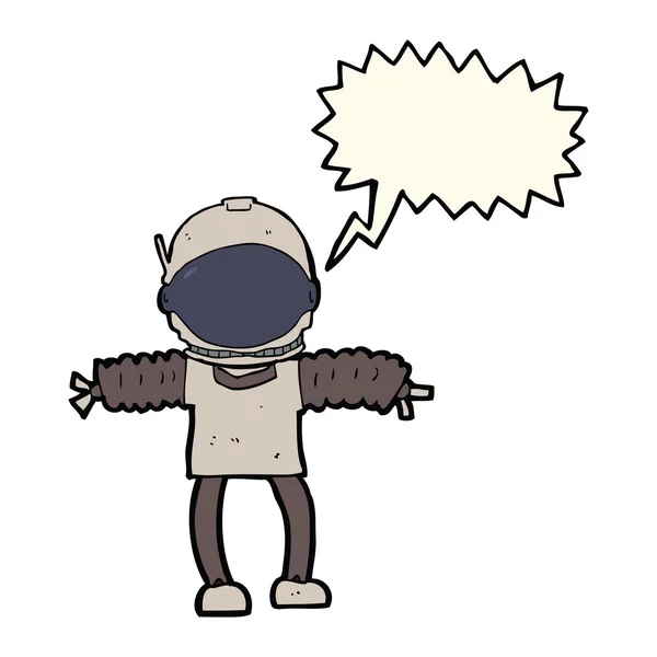 Cartoon-Astronaut mit Sprechblase — Stockvektor
