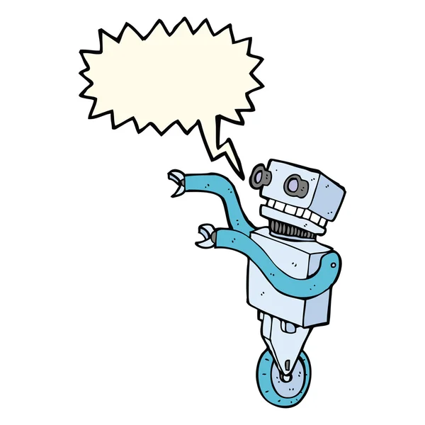 スピーチバブル付きの漫画の面白いロボット — ストックベクタ